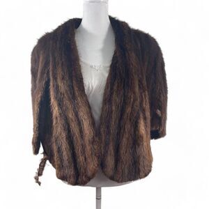 Vintage 60s Mink Stole Wrap Eleanor Weller Horticulturalist Nashville TN Defects